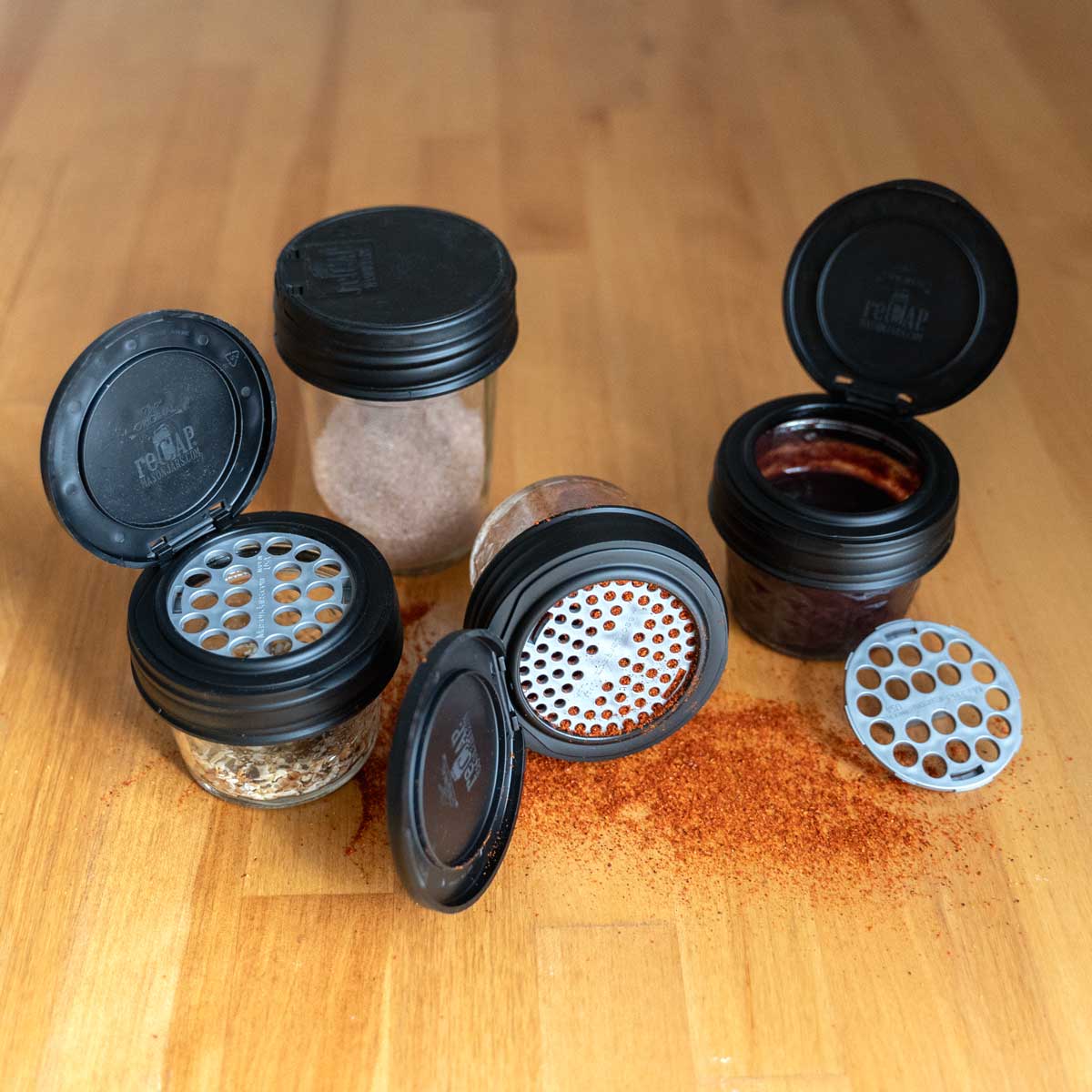 Mason Jar Spice Lid Set, by reCAP®
