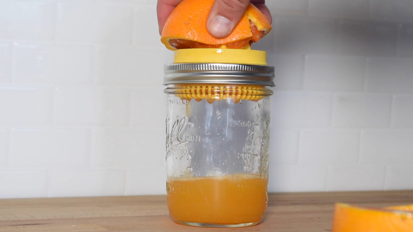 Jarware Juicer Lid for Wide Mouth Mason Jar, Yellow