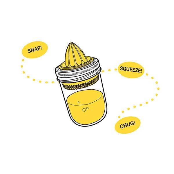 Jarware Juicer Lid for Wide Mouth Mason Jar, Yellow