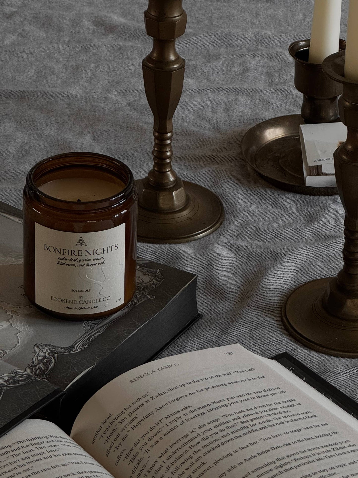 Campfire Candle - Bonfire Nights Candle - Amber Glass Soy