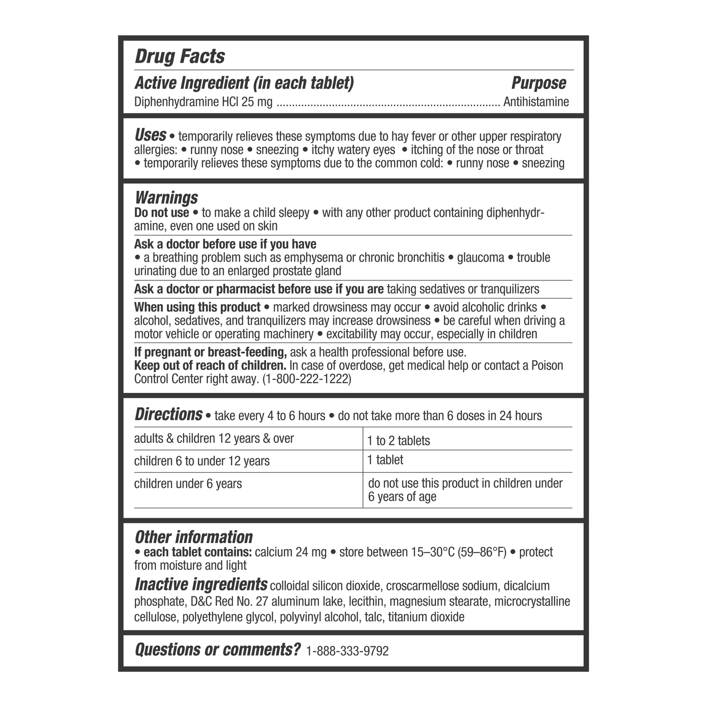 Allergy Relief: Diphenhydramine (Compares to Benadryl® Allergy)