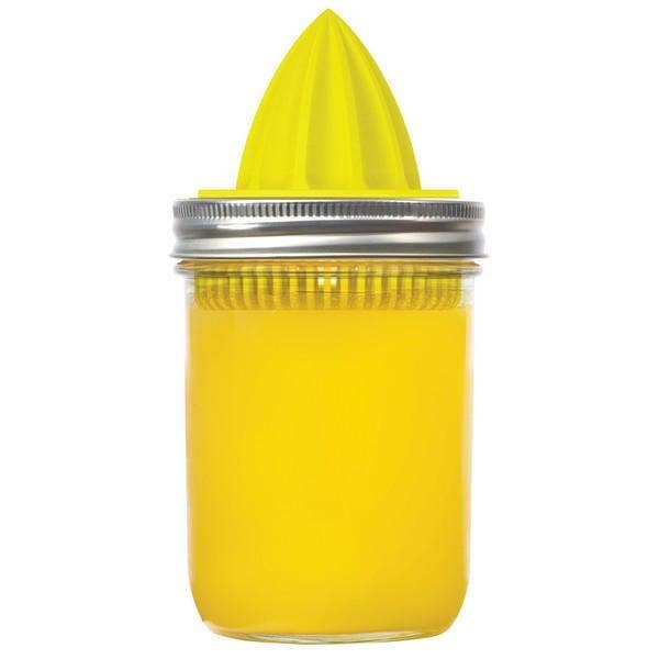 Jarware Juicer Lid for Wide Mouth Mason Jar, Yellow