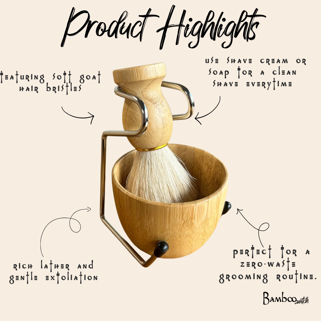Shaving Brush and Stand 3-in-1 Set