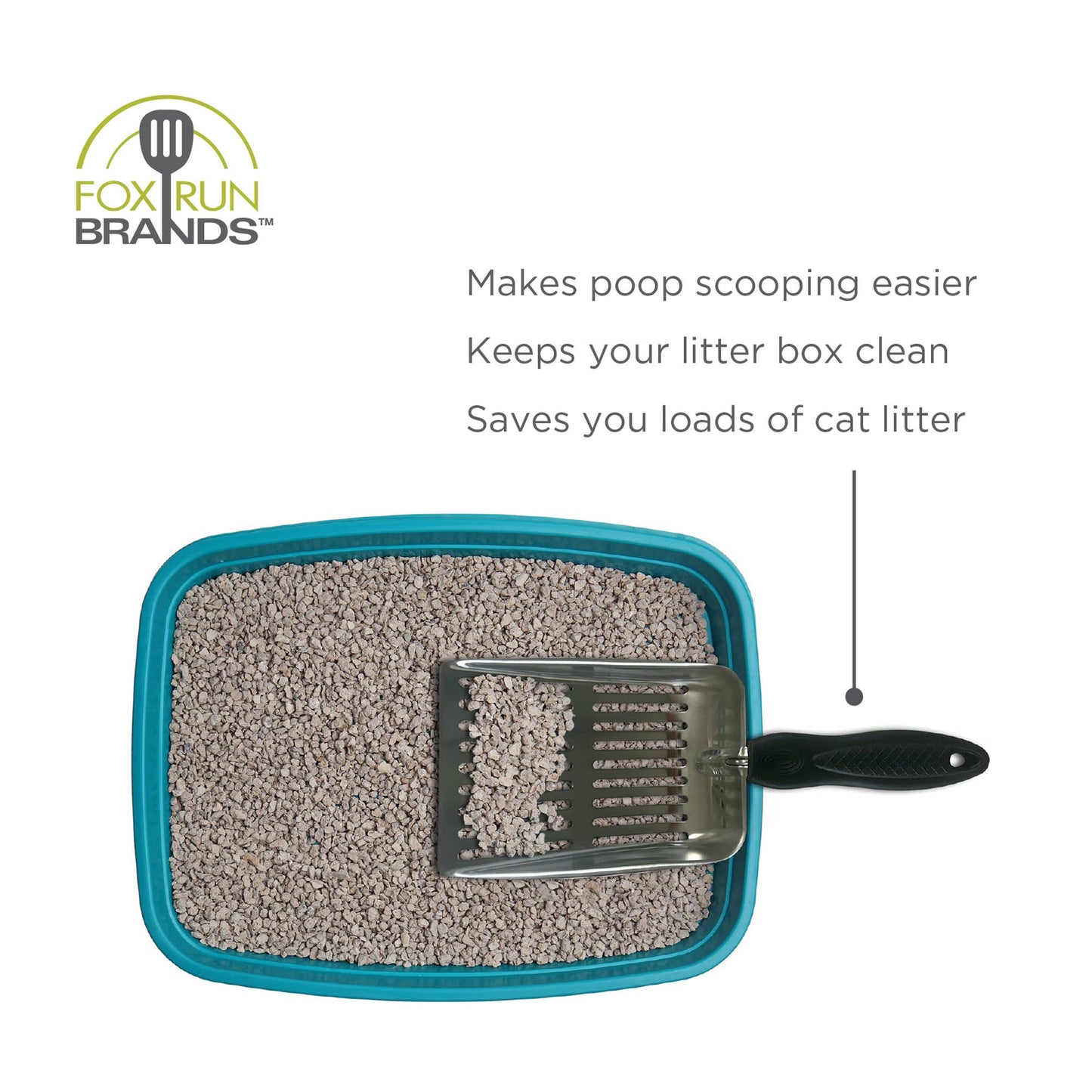 Fox Run Stainless Steel Cat Litter Scooper, 10"