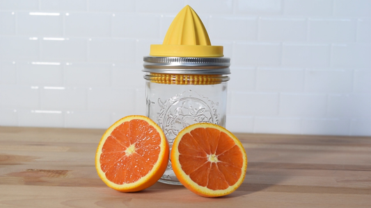 Jarware Juicer Lid for Wide Mouth Mason Jar, Yellow