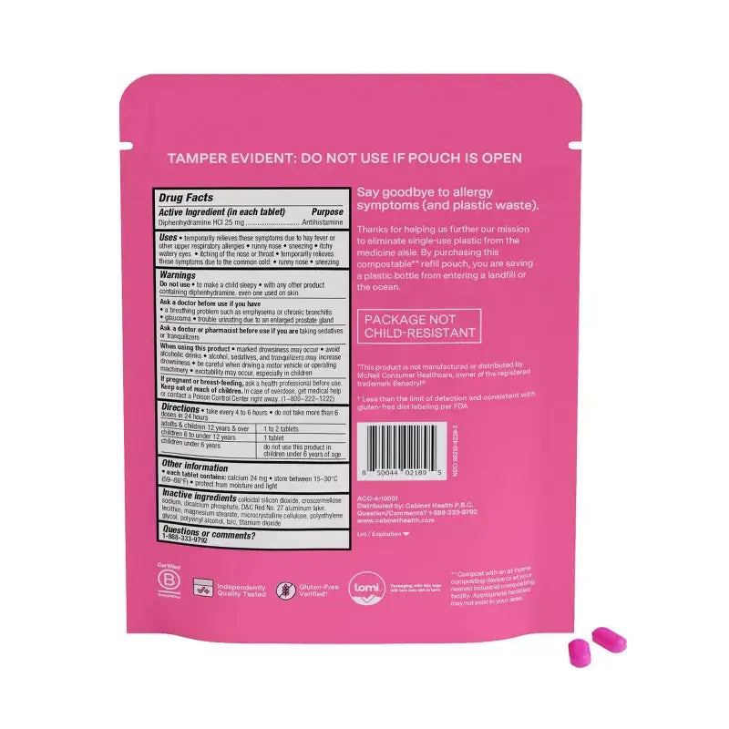 Allergy Relief: Diphenhydramine (Compares to Benadryl® Allergy)