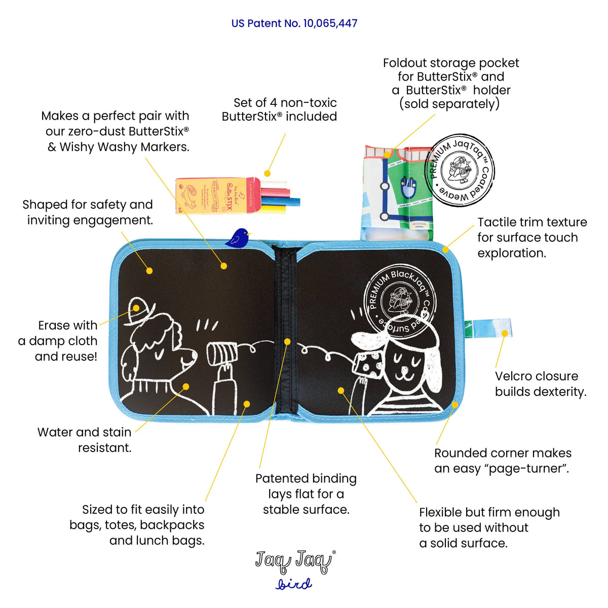 Jaq Jaq & Friends erasable & reusable book