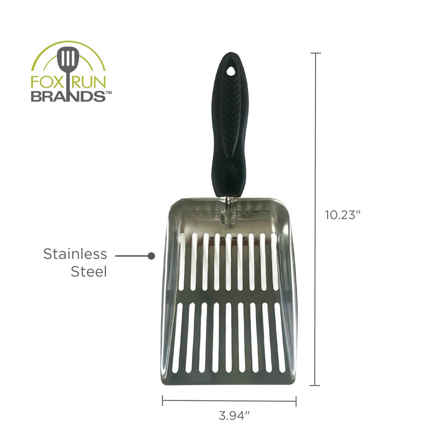 Fox Run Stainless Steel Cat Litter Scooper, 10"